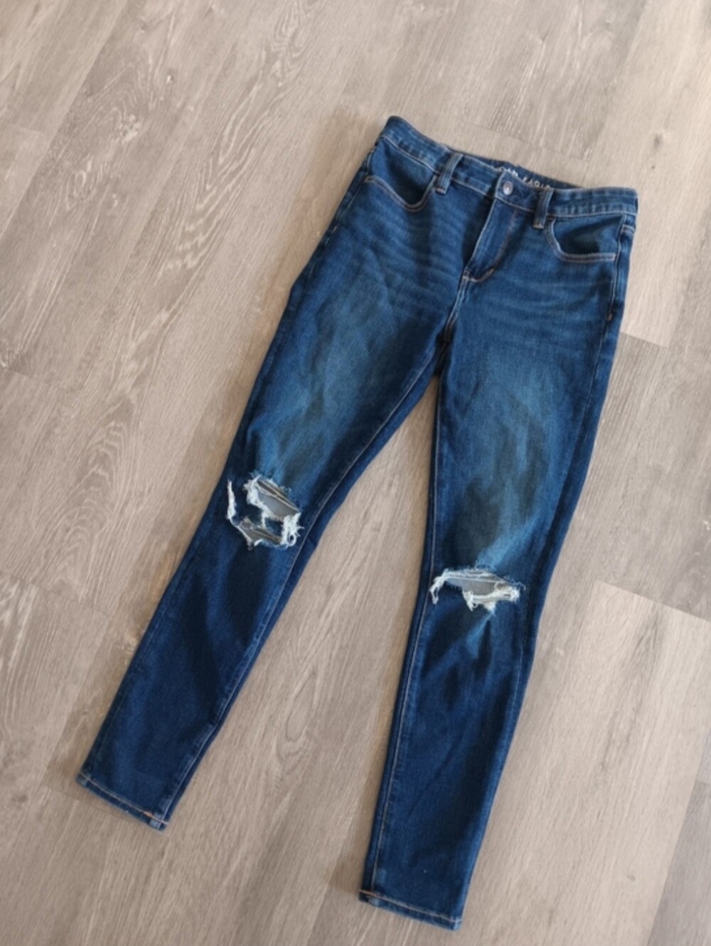 American Eagle High Rise Dream Stretch Denim Distressed Jegging Skinny Jeans 6 - Picture 6 of 7
